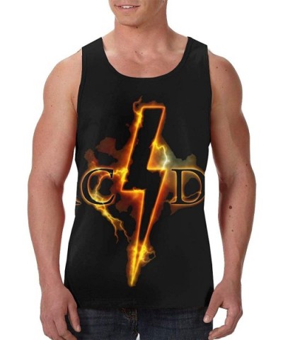 AC/DC Mens Comfort Tank Top Undershirts Black - CO19DSR0G7E $35.57 Undershirts