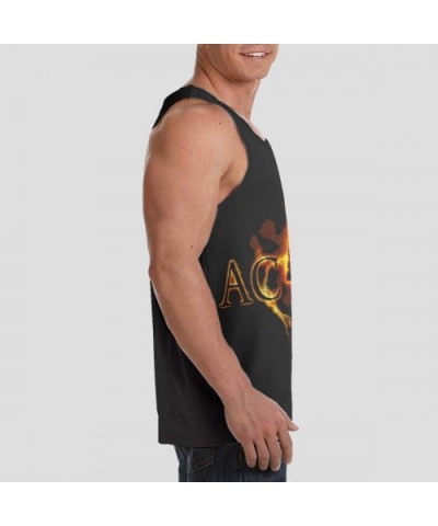 AC/DC Mens Comfort Tank Top Undershirts Black - CO19DSR0G7E $35.57 Undershirts