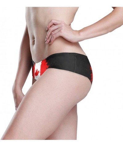 Women Funny Briefs Checkered Flag Soft Invisible Seamless Underwear Panties - Canadian Flag Skull - C018ZW0S07W $17.96 Panties