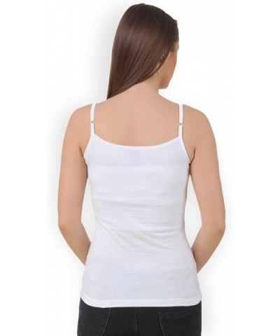 Strap Adjustable Camisoles for Women Black-White and Gray Combo Pack of 3 - C418WQIN3K7 $40.37 Camisoles & Tanks