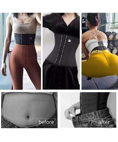 Women's Waist Trainer Cincher Corset for Women Weight Loss Body Shaper Girdle Latex Underbust Waist Training Belt - High - CR...