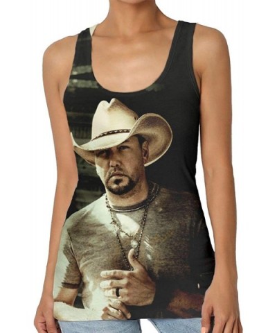 Jason Aldean Women's Sexy Vest Fashion Shirt Vest T-Shirt - CV196N8I889 $30.64 Camisoles & Tanks