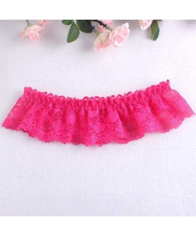 Women Sexy Lace Wedding Garters for Bride Party Prom Leg Garter with Bow - Fuchsia - C918YDMZI5H $12.94 Garters & Garter Belts