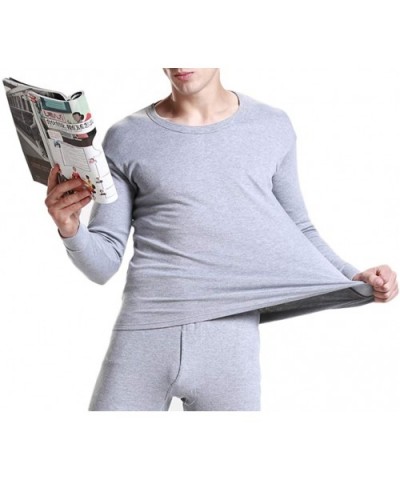 Mens Ultra Soft Thermal Underwear Winter Warm Long Johns Set Top and Bottom Base Layer - 8819dark Gray - C8192O4YU09 $52.33 T...