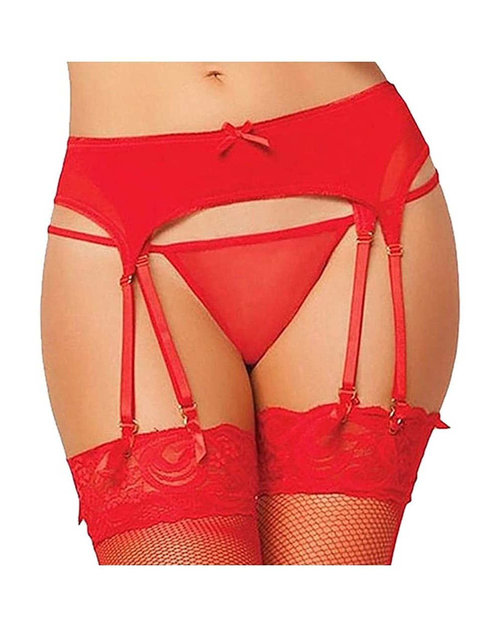 Sexy Pantyhose + Thong- Elastic Sexy Lace Underwear Skirt Underwear Garter Lingerie Brief Underpant - Red - CH196ES5XY0 $10.2...