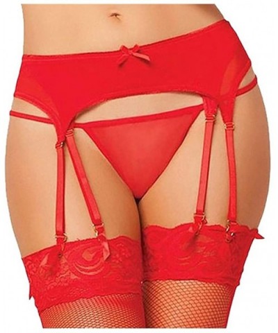 Sexy Pantyhose + Thong- Elastic Sexy Lace Underwear Skirt Underwear Garter Lingerie Brief Underpant - Red - CH196ES5XY0 $10.2...