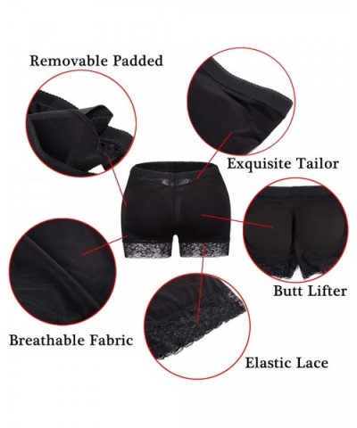 Womens Fake Buttock Butt Lifter Padded Control Panties Hip Enhancer Boyshort - Black - CZ18QXQ0QMX $19.34 Shapewear