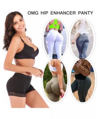 Womens Fake Buttock Butt Lifter Padded Control Panties Hip Enhancer Boyshort - Black - CZ18QXQ0QMX $19.34 Shapewear