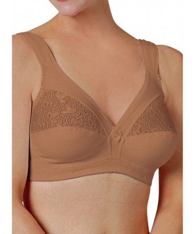 Cotton Bras for Women | Cotton Bras Wirefree Comfortable Cotton Bras - Beige - CZ12M8FNA6L $39.79 Bras