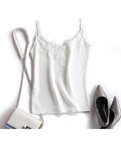 New Women Sleepwear Lingerie Chemise Sexy V-Neck Silk Sling Lingerie Underwear Sleepwear - White - CL199SDT4TW $14.96 Robes