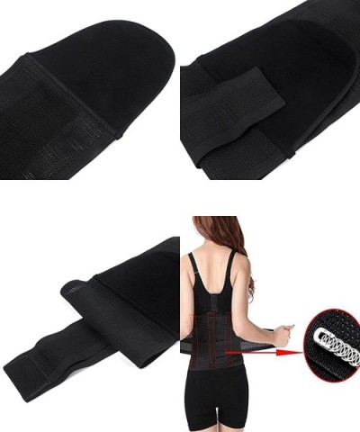 Women's Adjustable Waist Trimmer Belt Body Shaper Back Brace - Black - CB184X56IN4 $13.76 Shapewear