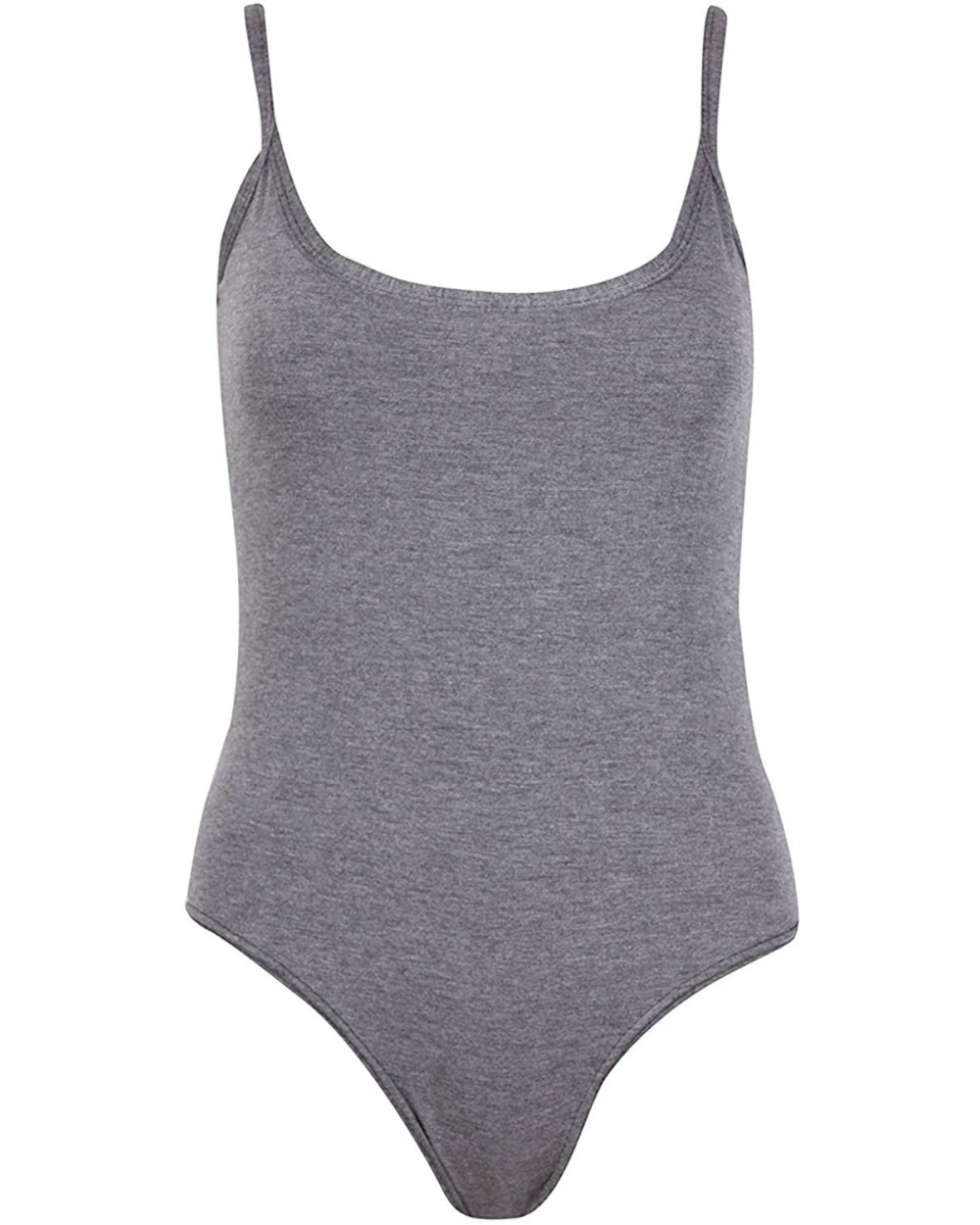 Women's Ladies Strappy Sleeveless Camisole Cami Vest Leotard Top Bodysuit - Dark Grey - CV18CHDWD3U $14.16 Shapewear