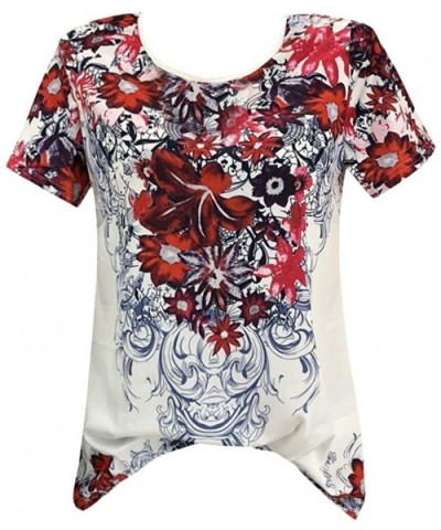 Print Casual Short Sleeve T-Shirt Tops BouseWomen - Red - C218NEK9708 $14.11 Nightgowns & Sleepshirts