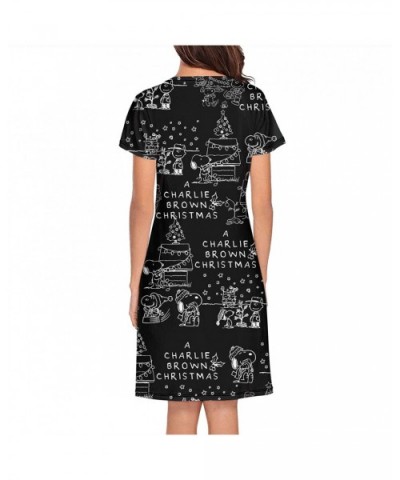 Women's Snoopy- Nightgowns Comfortable Sleepshirts Short Sleeve - White-38 - CO19C90NTD8 $49.82 Nightgowns & Sleepshirts