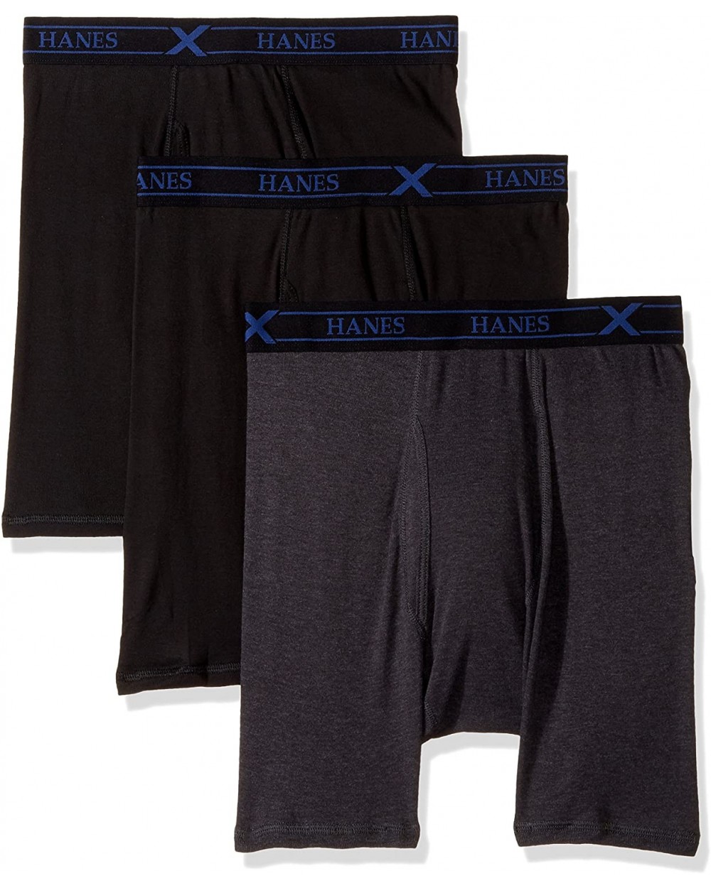 Men's 3-Pack X-Temp Comfort Boxer Briefs - Black/Grey/Blue - C51834H8QMS $42.22 Boxer Briefs