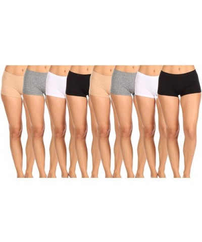 4H5875 Women Underwear Seamlees High-Waisted Boyshort Panties 8 Color Pack - 8 Color Pack - CB1975U2XZL $32.97 Panties