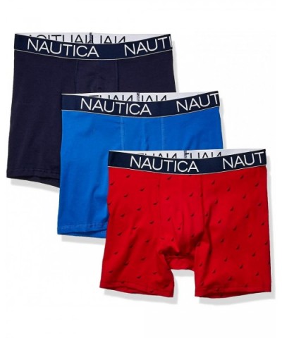 Men's 3-Pack Classic Underwear Cotton Stretch Boxer Brief - Sea Cobalt/Peacoat/Sail Printnautica Red - CF18RNUK2CS $34.34 Box...