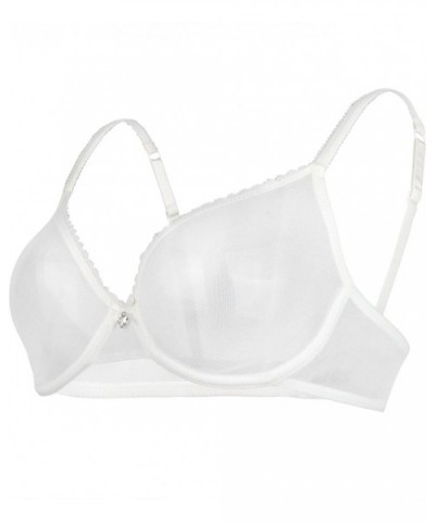 Women Sexy See-Through Sheer Lace Unlined Everyday Bra with Gift Panty - White - C918C2QLOQ2 $27.66 Bras