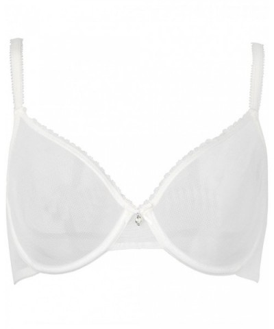 Women Sexy See-Through Sheer Lace Unlined Everyday Bra with Gift Panty - White - C918C2QLOQ2 $27.66 Bras