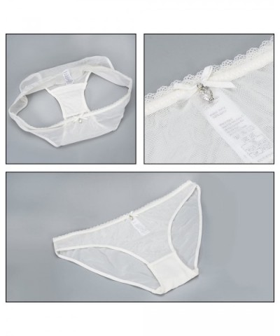 Women Sexy See-Through Sheer Lace Unlined Everyday Bra with Gift Panty - White - C918C2QLOQ2 $27.66 Bras