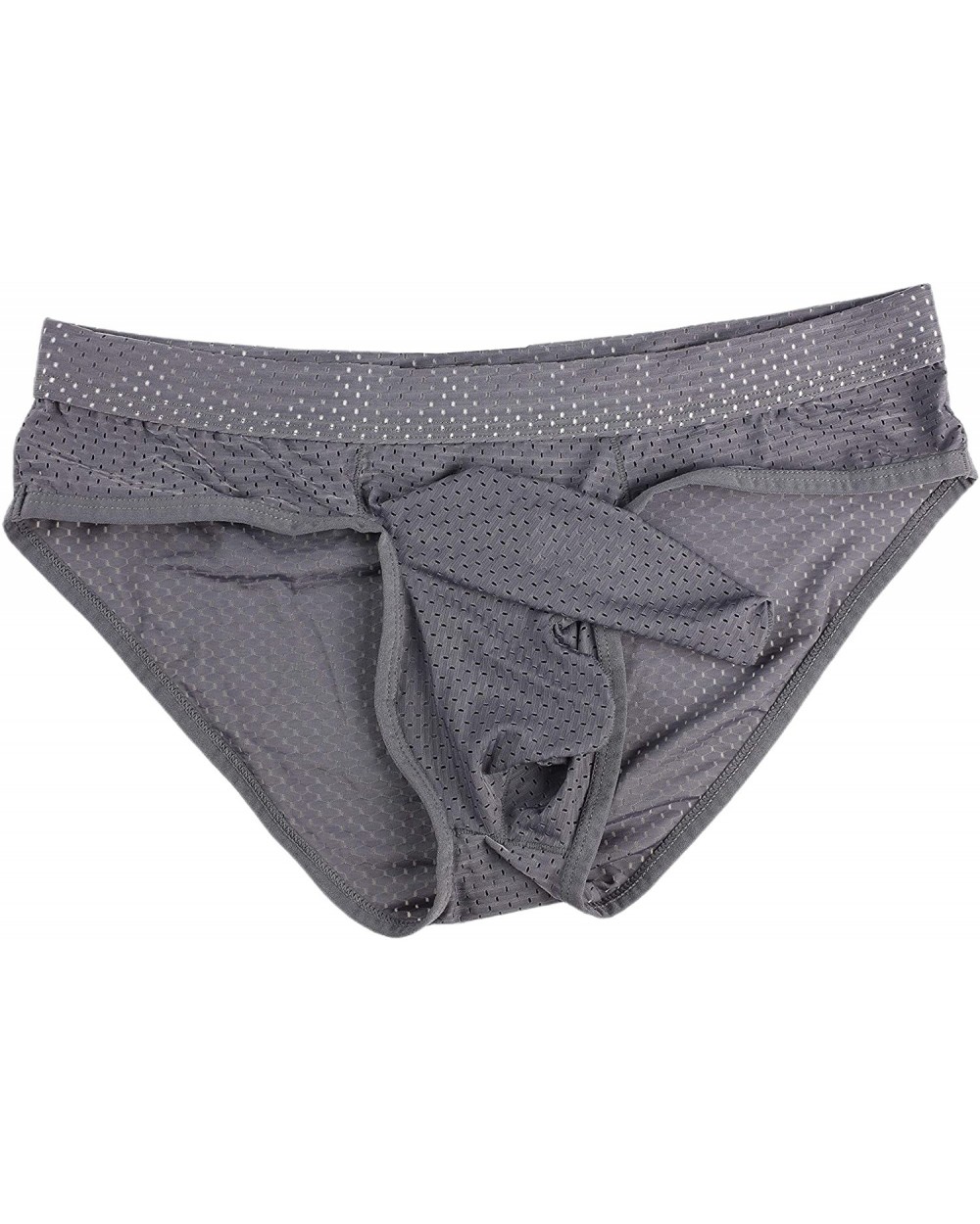 Men's Sexy Elephant Nasal Panties Mesh Triangle Briefs - Grey - CA193RASONK $16.20 Briefs