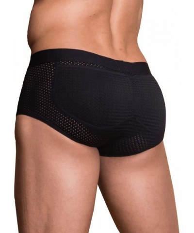 Briefs Men's Padded Enhancing Breathable Mesh Underwear - Black - CY18H3X4Z9U $70.92 Briefs