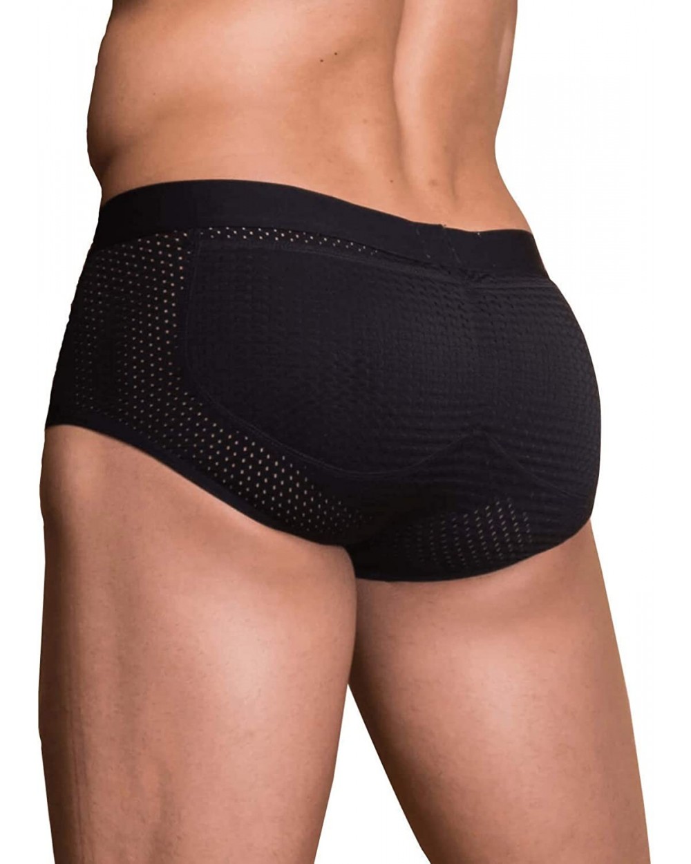 Briefs Men's Padded Enhancing Breathable Mesh Underwear - Black - CY18H3X4Z9U $70.92 Briefs