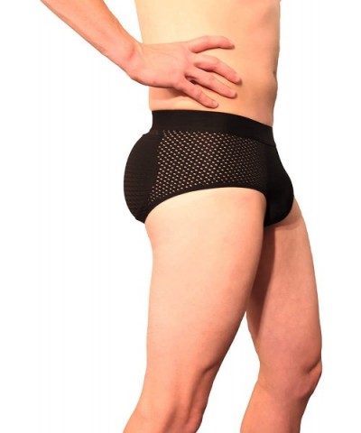 Briefs Men's Padded Enhancing Breathable Mesh Underwear - Black - CY18H3X4Z9U $70.92 Briefs