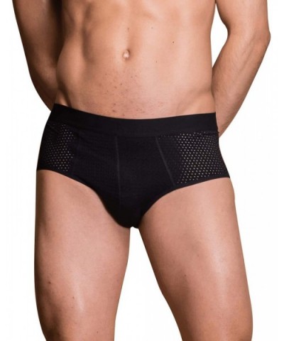 Briefs Men's Padded Enhancing Breathable Mesh Underwear - Black - CY18H3X4Z9U $70.92 Briefs