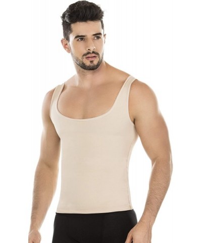 USA Body Suit for Men Compression Shirt Seamless Firms up The Chest Back Pain Relie - Beige - CP193WL3R4A $69.21 Shapewear