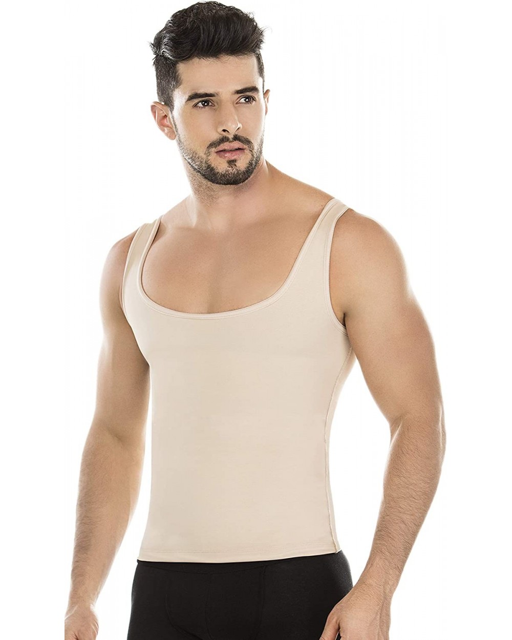 USA Body Suit for Men Compression Shirt Seamless Firms up The Chest Back Pain Relie - Beige - CP193WL3R4A $69.21 Shapewear