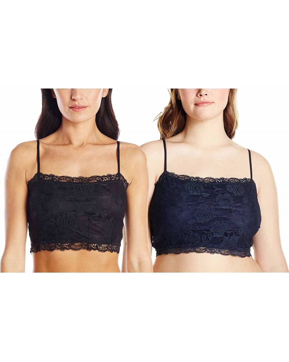 Women's Camiflage Breathable Stretch Lace Half Cami - Black & Navy (2 Pack) - C6188I2RA3U $26.37 Camisoles & Tanks