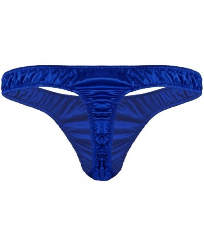 Mens Sissy Shiny Satin G-String Thongs Underwear Low Rise Jockstrap Bikini Briefs Tangas - Blue - CG190O5US6K $21.82 G-String...