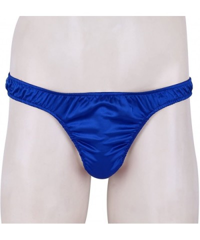 Mens Sissy Shiny Satin G-String Thongs Underwear Low Rise Jockstrap Bikini Briefs Tangas - Blue - CG190O5US6K $21.82 G-String...