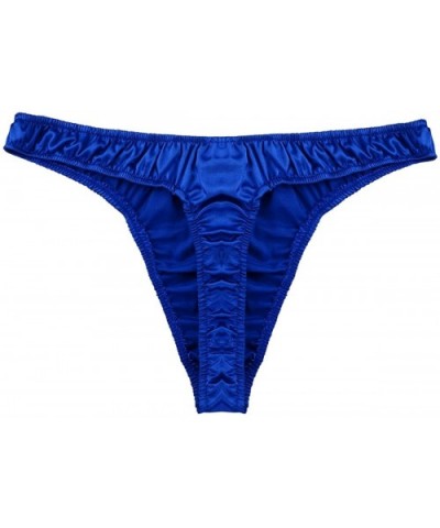 Mens Sissy Shiny Satin G-String Thongs Underwear Low Rise Jockstrap Bikini Briefs Tangas - Blue - CG190O5US6K $21.82 G-String...