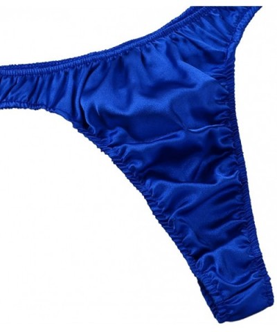 Mens Sissy Shiny Satin G-String Thongs Underwear Low Rise Jockstrap Bikini Briefs Tangas - Blue - CG190O5US6K $21.82 G-String...