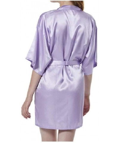 Women Cardi Mini Bridesmaid Charmeuse Pure Colour Lounge Robe AS1 S - As1 - C419DCSMHNQ $33.73 Robes