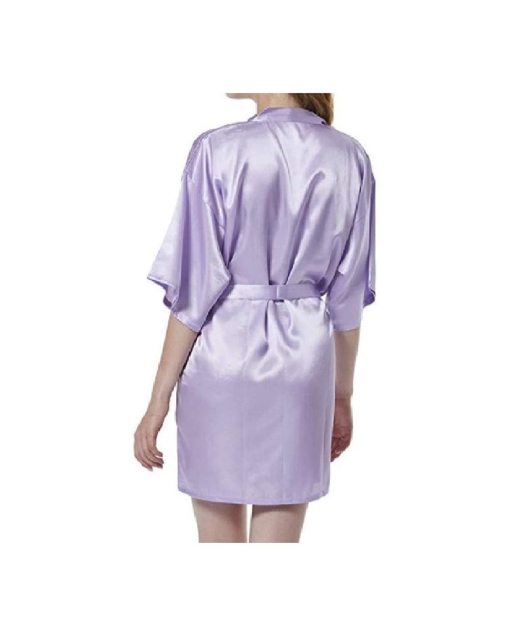 Women Cardi Mini Bridesmaid Charmeuse Pure Colour Lounge Robe AS1 S - As1 - C419DCSMHNQ $33.73 Robes