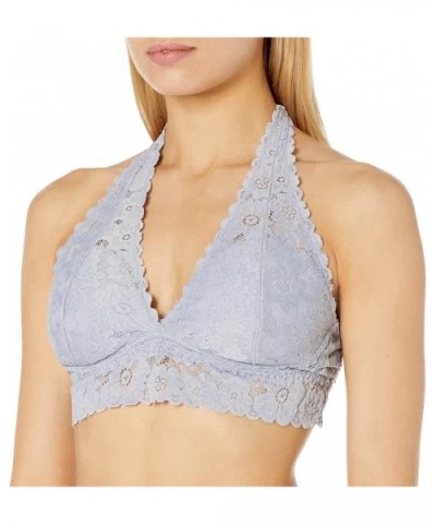 Women's Halter Lace Bralette (for A-C cups) - Dapple Grey - C6185W8OEL8 $26.88 Bras