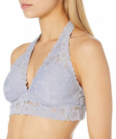 Women's Halter Lace Bralette (for A-C cups) - Dapple Grey - C6185W8OEL8 $26.88 Bras