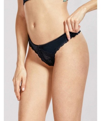 Women's Low Rise G-String Velvet Thong Panties 3 Pack - Black/Beige/Navy - Velvet Thong - CN18KHHRQ9D $17.23 Panties