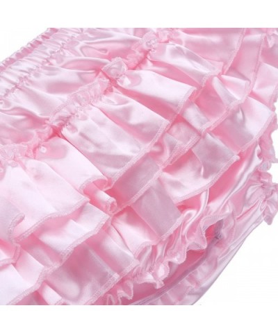 Men's Sexy Lingerie Satin Ruffle Skirted Sissy Panties Briefs Underwear - Pink - CR18E9SM6U3 $31.12 Briefs