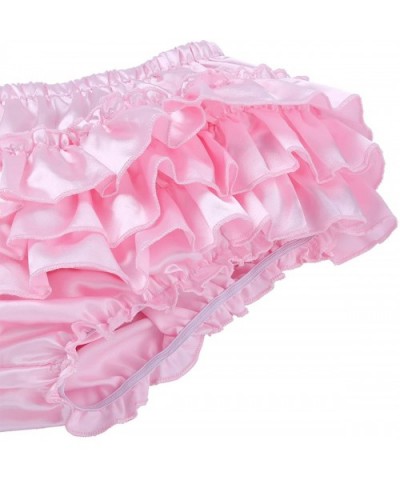 Men's Sexy Lingerie Satin Ruffle Skirted Sissy Panties Briefs Underwear - Pink - CR18E9SM6U3 $31.12 Briefs