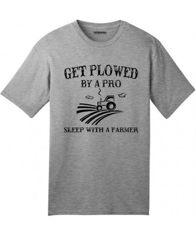 Men's Plowed by A Pro Sleep with A Farmer American T-Shirt - Sport Grey - CB1972ODWY0 $24.34 Sleep Tops