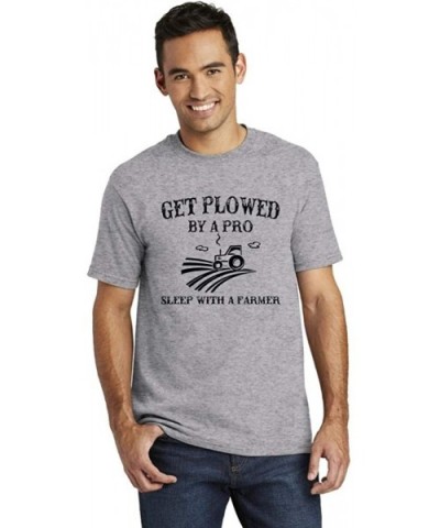 Men's Plowed by A Pro Sleep with A Farmer American T-Shirt - Sport Grey - CB1972ODWY0 $24.34 Sleep Tops