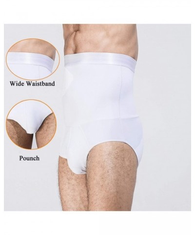 Men's Shapewear High-waist Slimming Body Shaper Tummy Control Boxer Briefs Underwear - White - CQ18WCAWWYZ $27.12 Shapewear