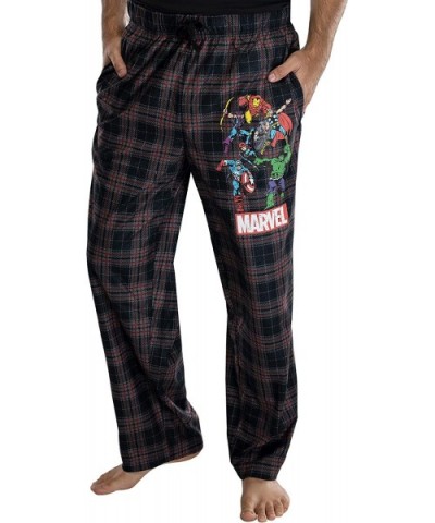 Marvel Comics Men's Vintage Distressed Avengers Plaid Lounge Pants Sleepwear Pajama Pants - CV18AAGU5GL $38.95 Sleep Bottoms