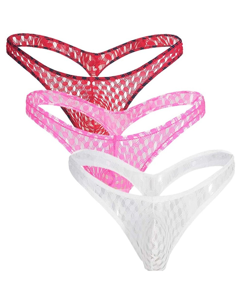 Men's Sexy Mesh Thong Full Transparent Breathable Underwear - Pi+re+wh - CI18WYHIKYI $37.81 Briefs