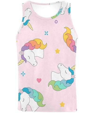 Men's Muscle Gym Workout Training Sleeveless Tank Top Magic Unicorns - Multi10 - CE19DW7AQK8 $45.55 Undershirts