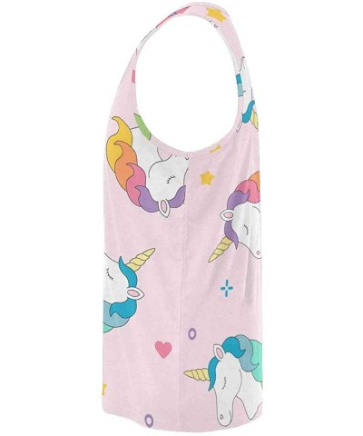 Men's Muscle Gym Workout Training Sleeveless Tank Top Magic Unicorns - Multi10 - CE19DW7AQK8 $45.55 Undershirts